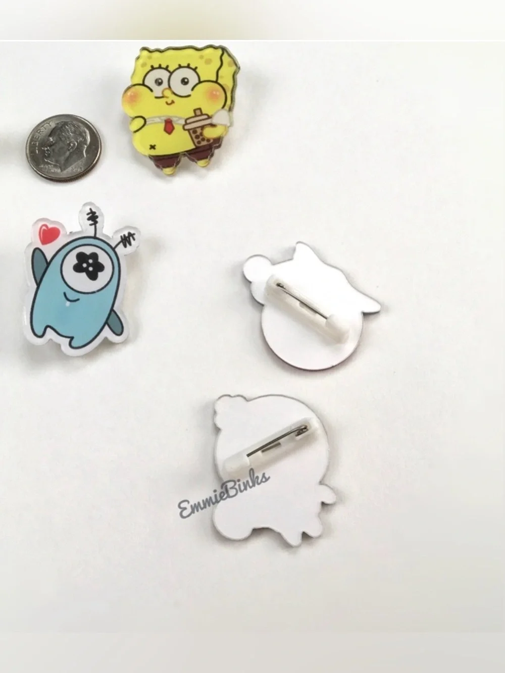 New Sponge Bob Square Pants Collectible Pin Set, Boba Patrick Brooch Cartoon - Picture 6 of 7